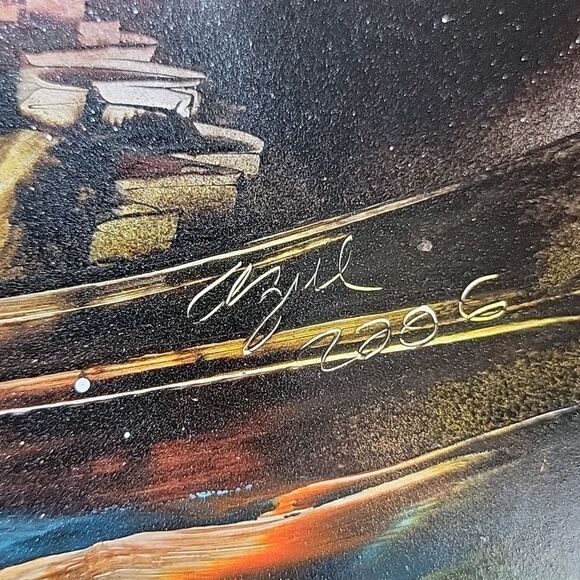 Original space fantasy painting mixed media signed Azul 2006 - Picture 6 of 10